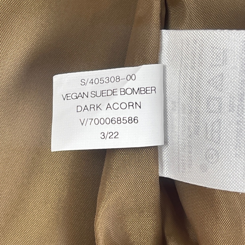 Banana Republic Bomber Jacket Mens M Brown Dark Acorn Vegan Suede 405308-00 - Picture 8 of 10